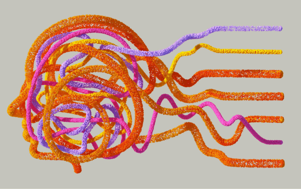 An artist’s illustration of artificial intelligence (AI). This image depicts how AI can help humans to understand the complexity of biology. It was created by artist Khyati Trehan as part